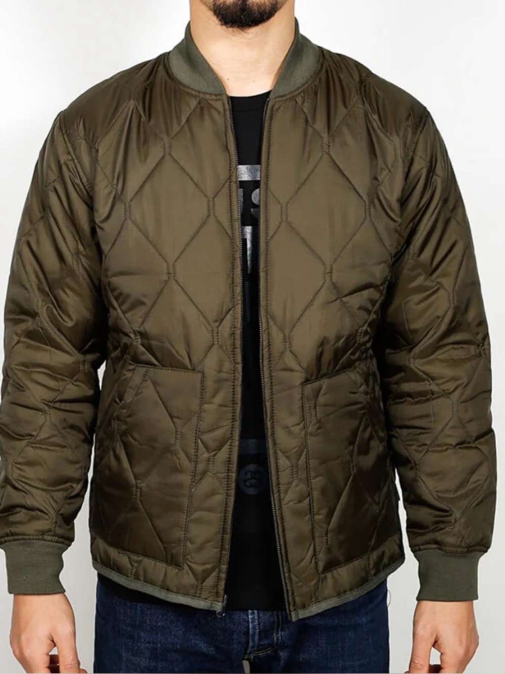Stussy Quilted Military Jacket Olive Med